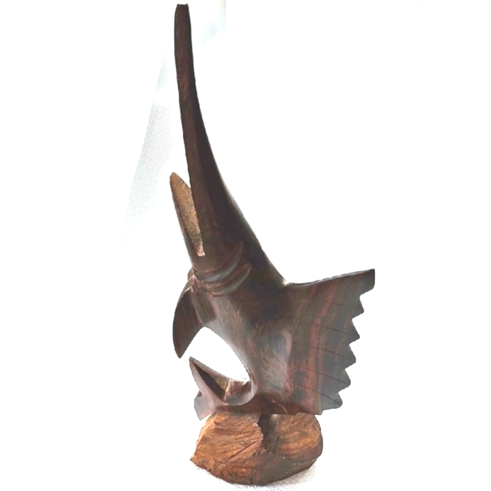 Vintage Hand Carved Ironwood Statue of a Swordfish Or Marlin